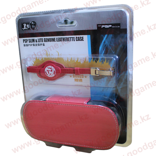 Black Horns PSP Slim & Lite Genuine Leatherette Case (Red)